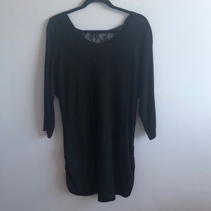 Torrid black, lace & strappy back pullover top